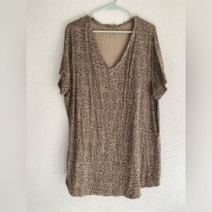Leopard Print Short Sleeve Top